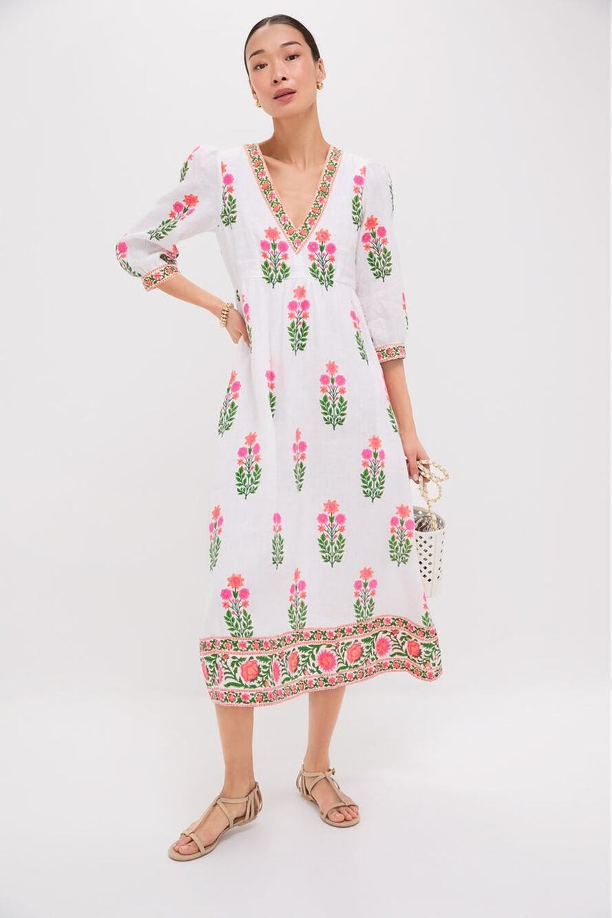 PINK CITY PRINTS Neon Botanical Pushkar Dress Size XS NWT Retail $340